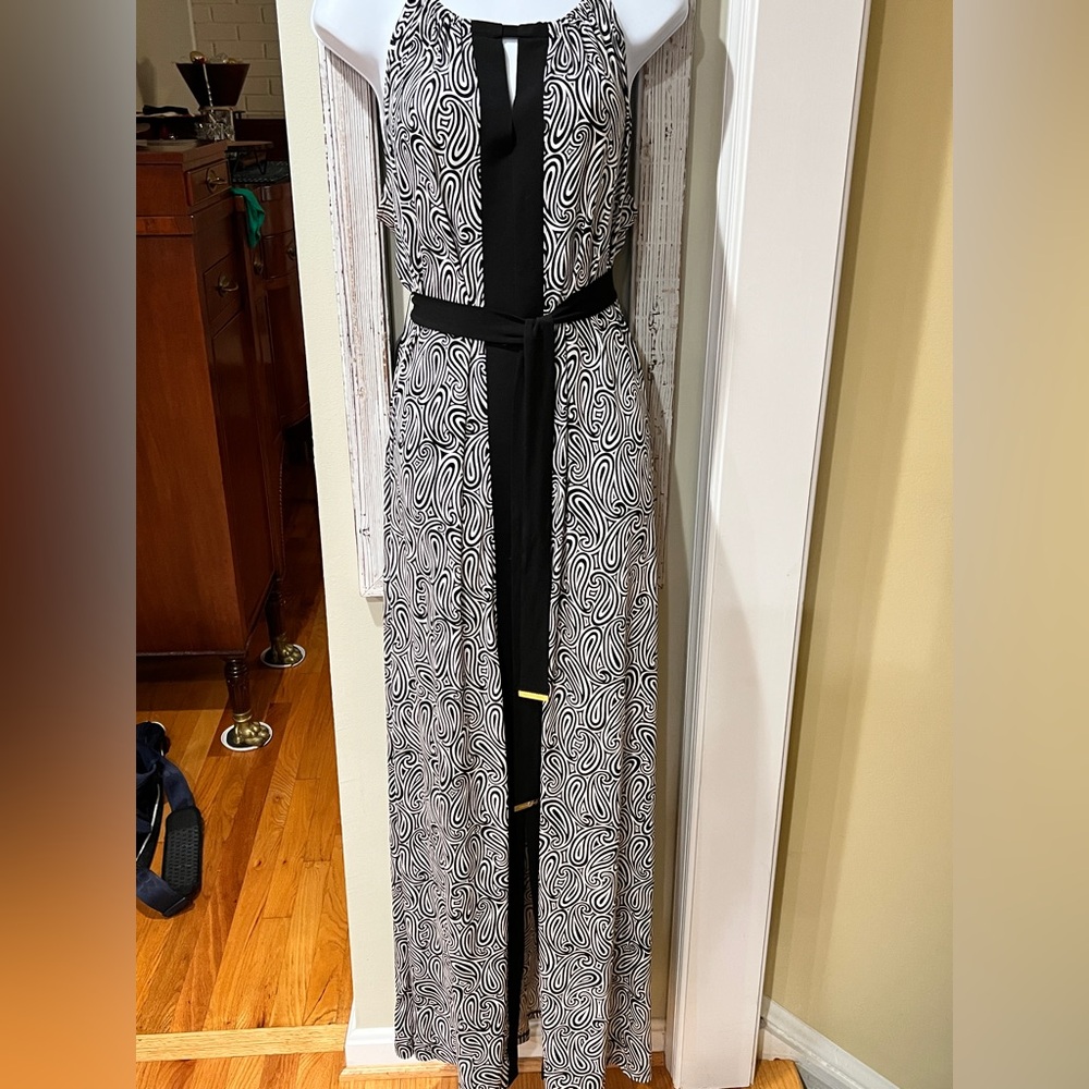 Michael Kors Black and White Maxi Dress